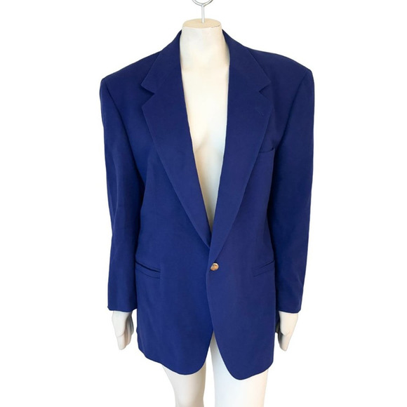 Versace Jackets & Blazers - VTG 80s VERSACE Wool Cashmere 1 Button Boyfriend Blazer in Purple SZ 12